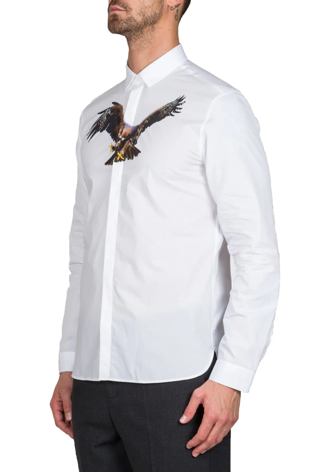 Hawk Print Short Sleeves Shirt