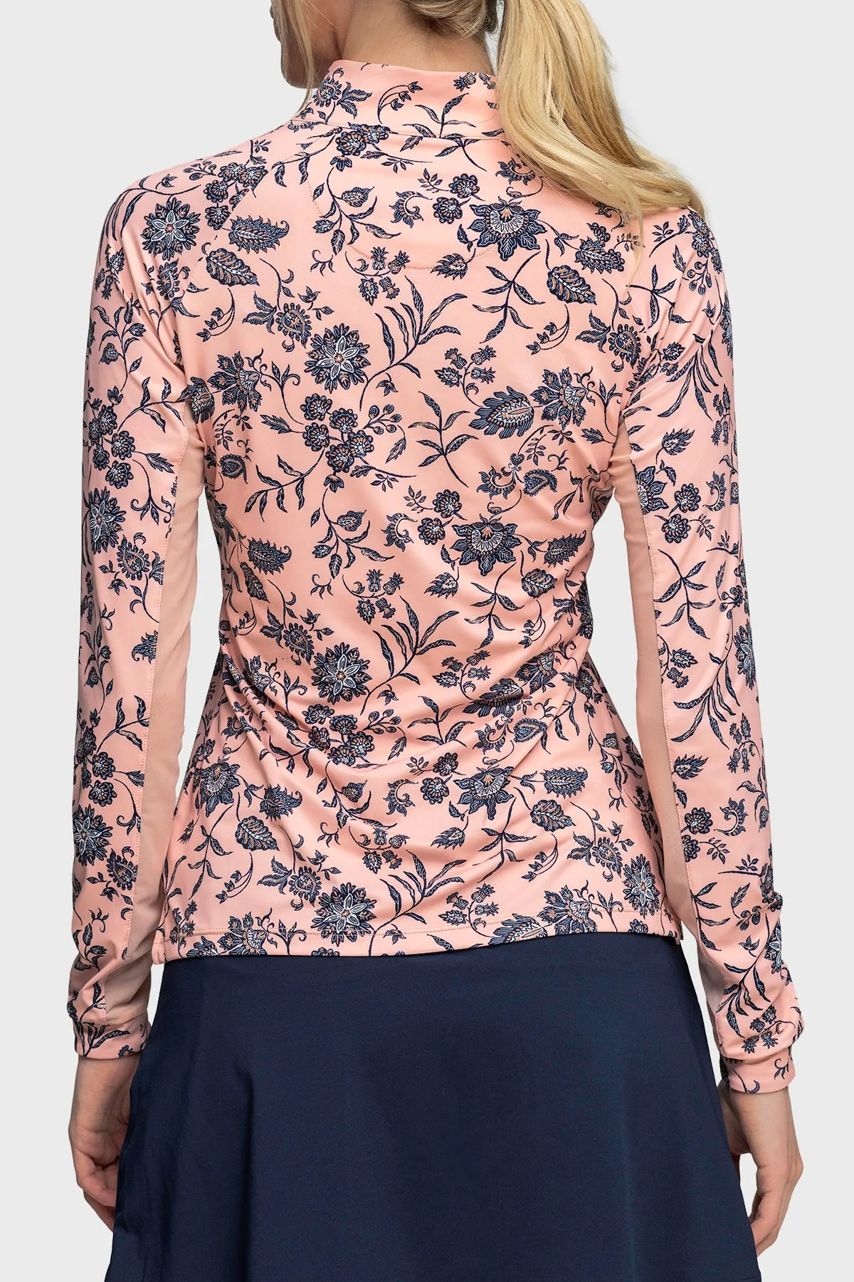 Jacobean Peach Floral Long Sleeve Sun Shirt