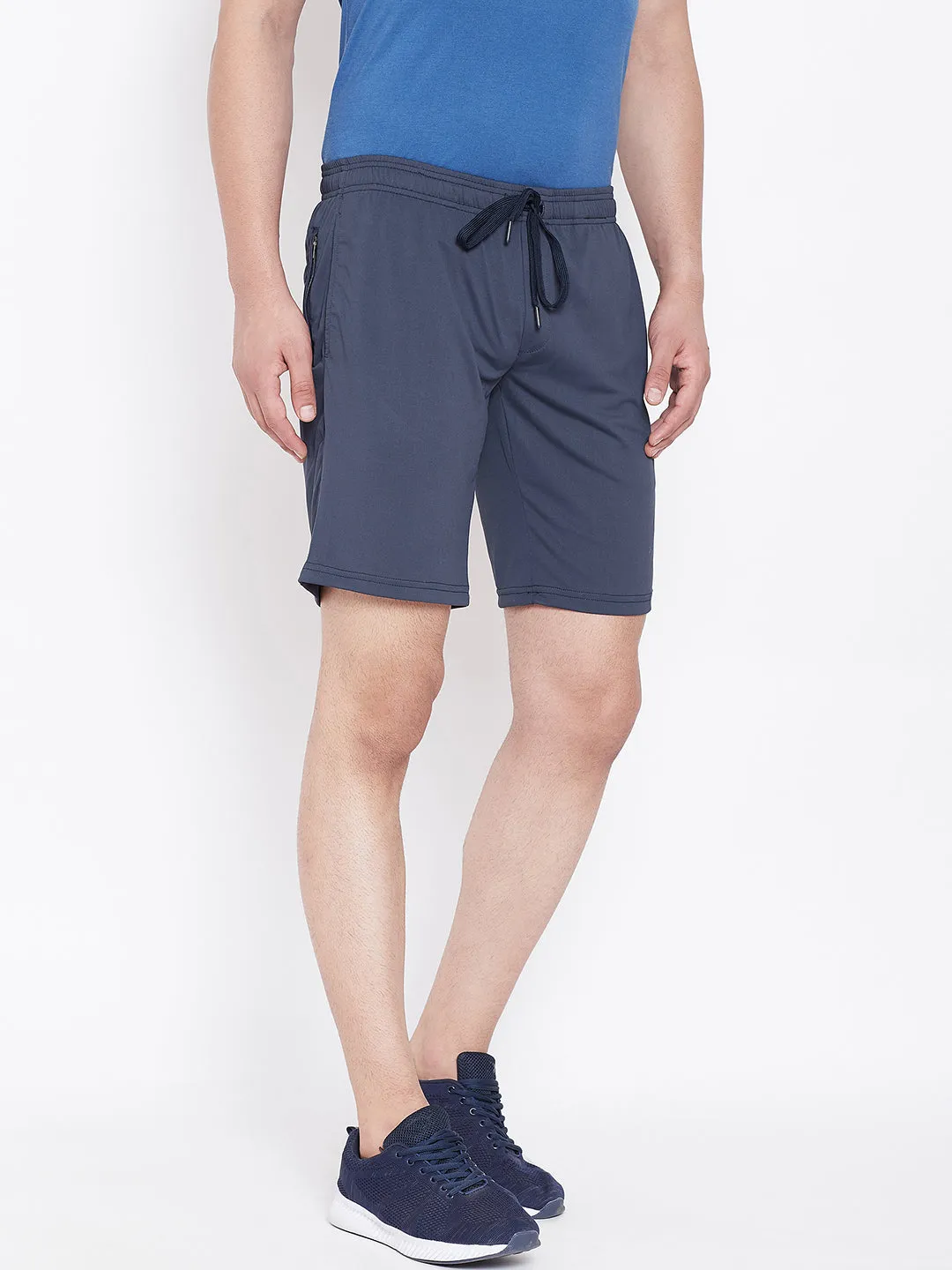 JUMP USA Men Navy Blue Solid Active Wear Shorts