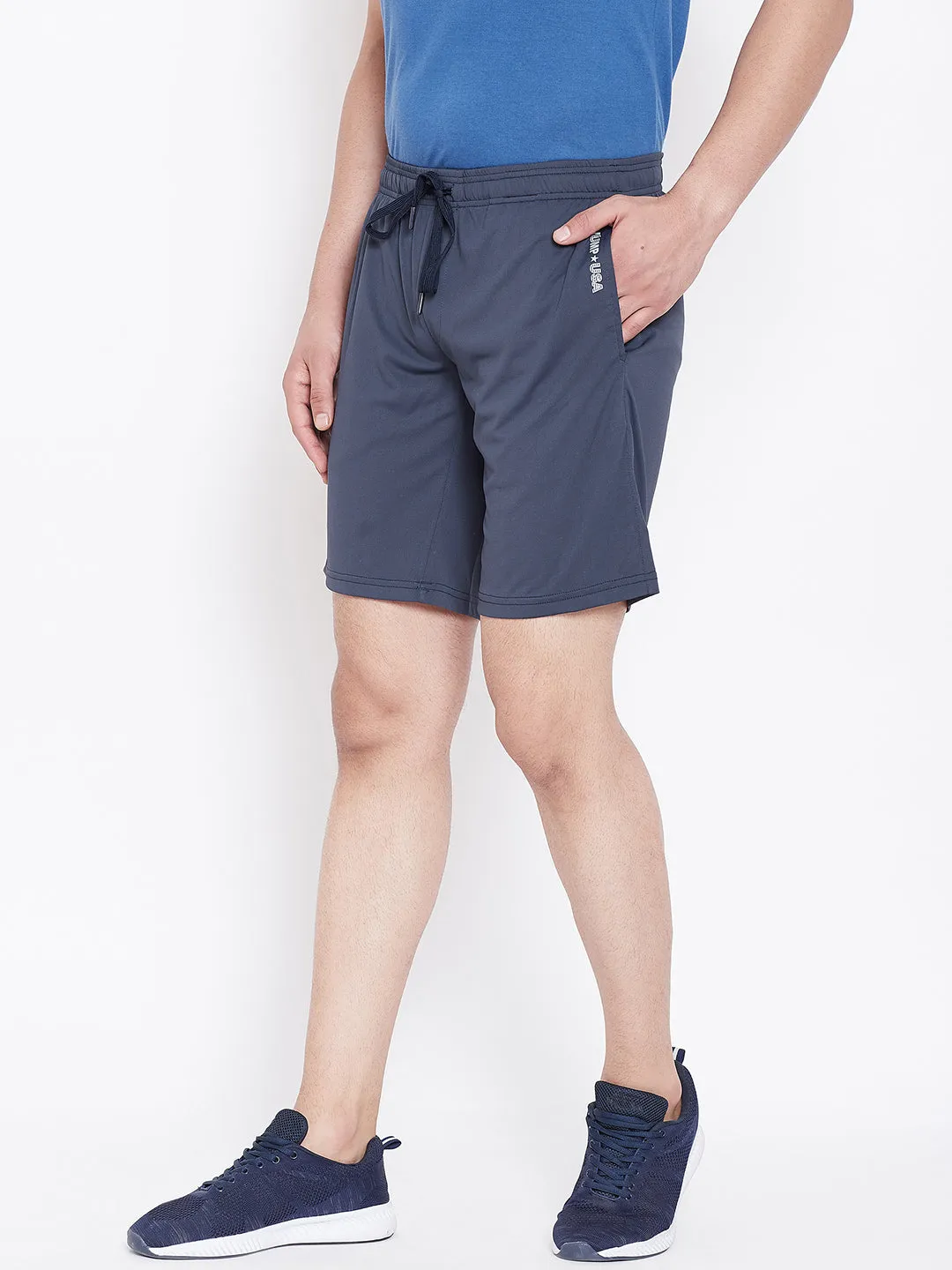 JUMP USA Men Navy Blue Solid Active Wear Shorts