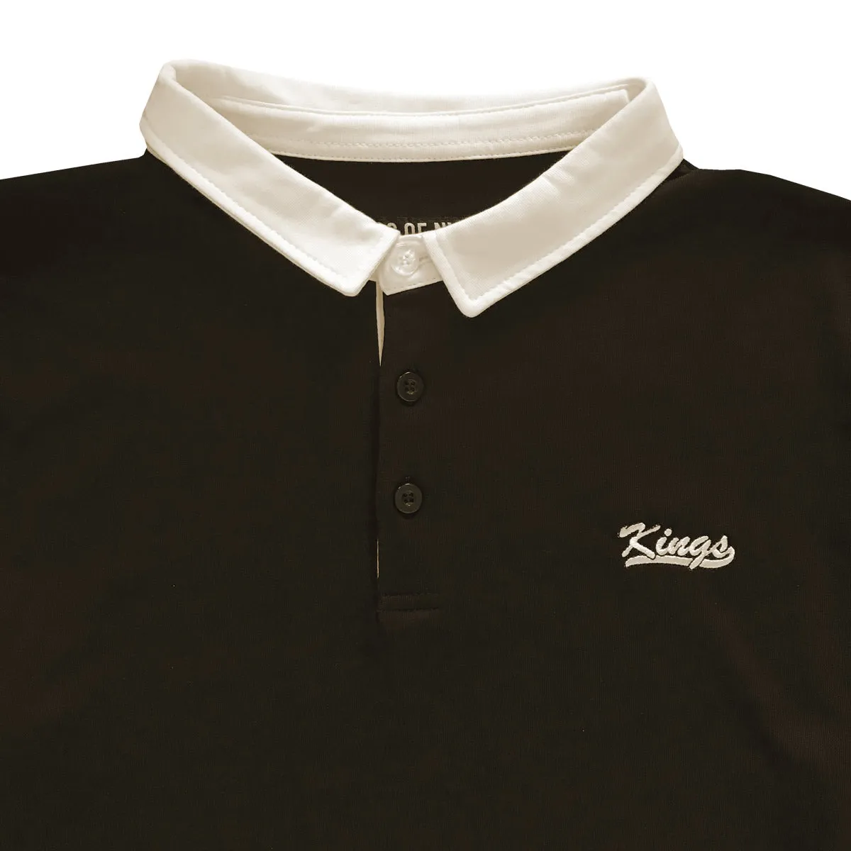 Kings Embroidered Brown Long Sleeve Polo Rugby Shirt