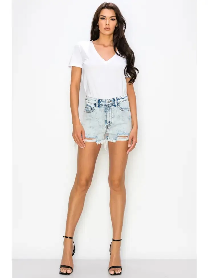 Ladies Artemis Vintage High Rise Fray Hemmed Shorts - FINAL SALE