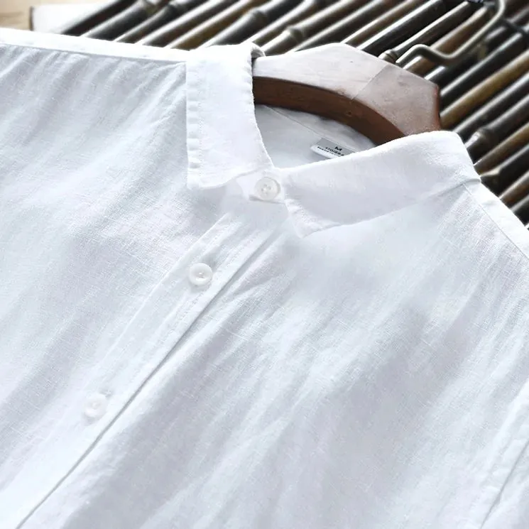 Long-Sleeved Shirt .  Linen