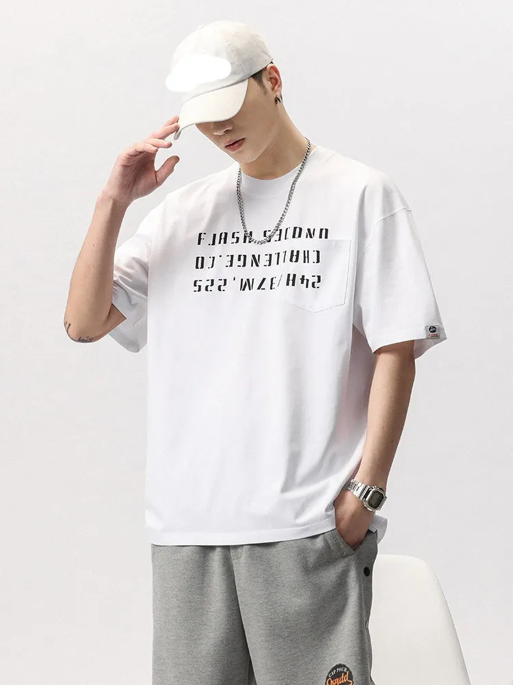 Loose Lettern Print Men'S T-Shirts