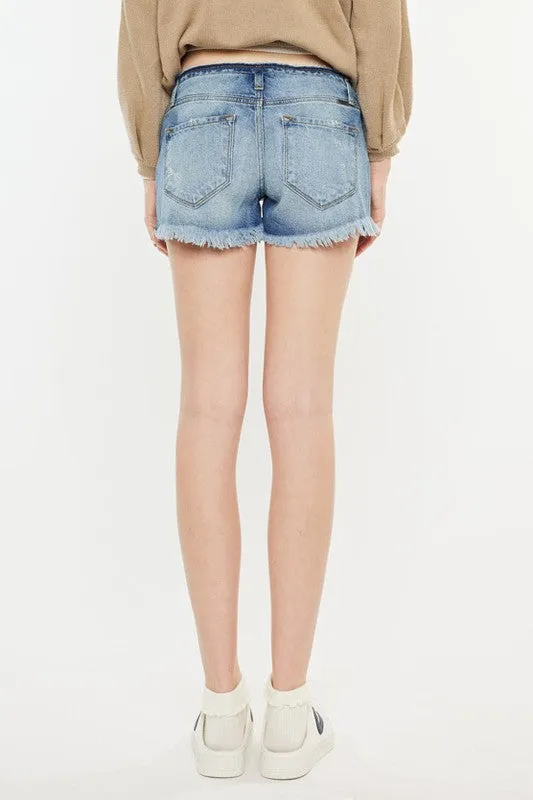 Low Rise WB Detail Button Down Shorts Jeans