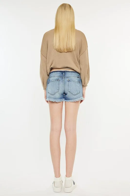 Low Rise WB Detail Button Down Shorts Jeans