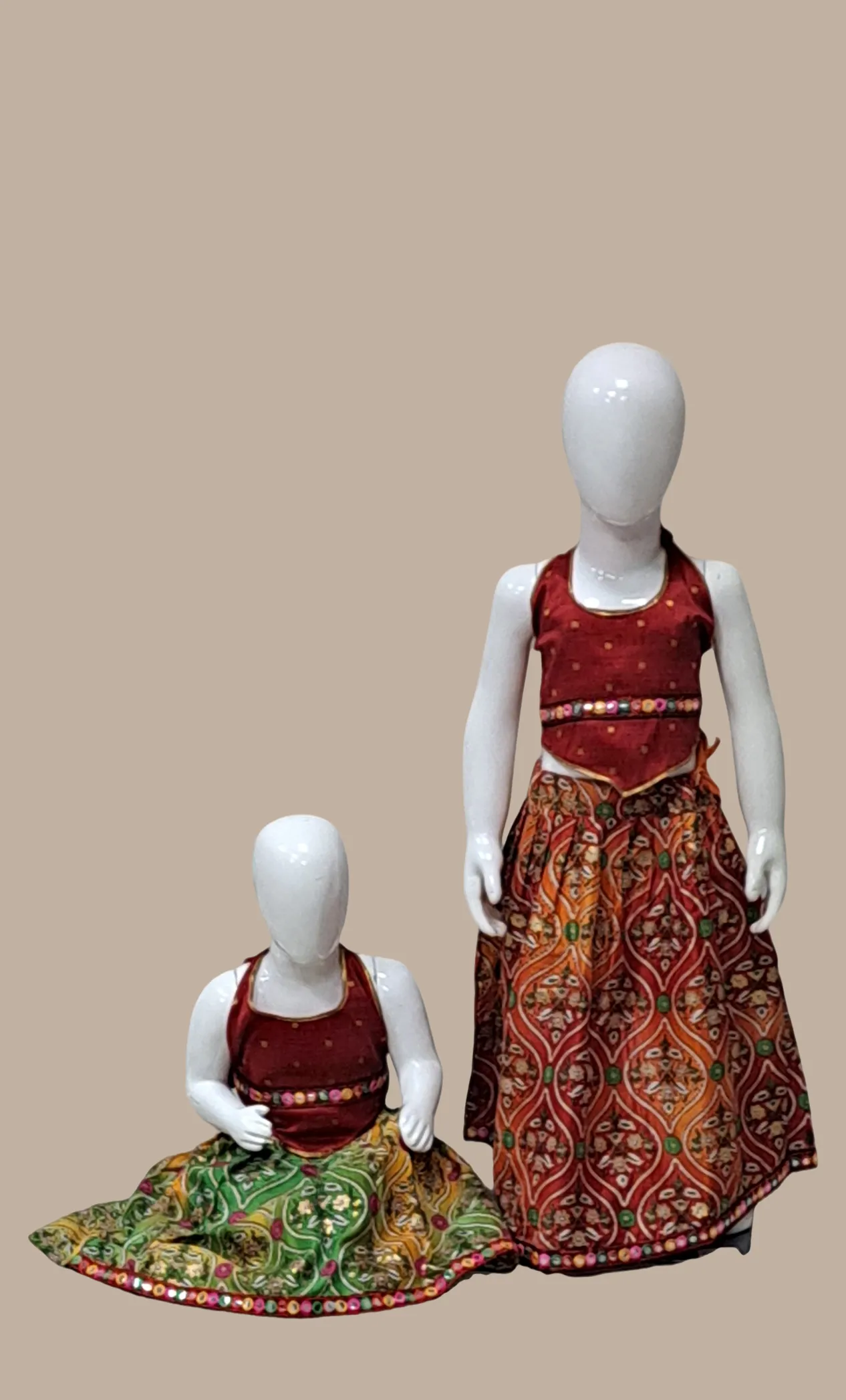 Maroon Embroidered Chania Choli