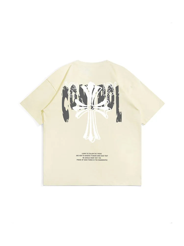 Men'S Back Cross Loose T-Shirts