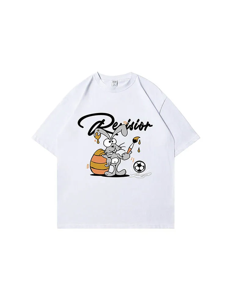 Men'S Cotton T-Shirts With Rabbit Prints