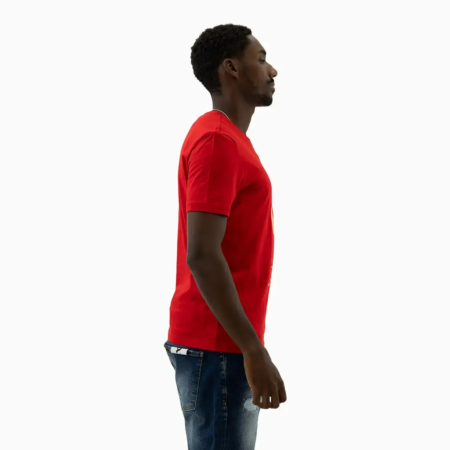 Men's Double S Printed Red T Shirt