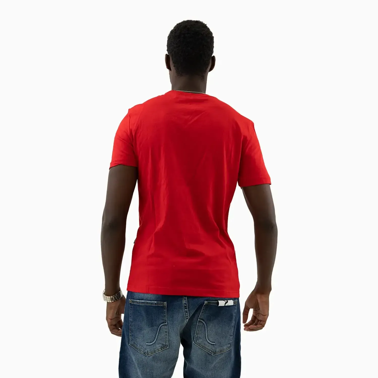 Men's Double S Printed Red T Shirt