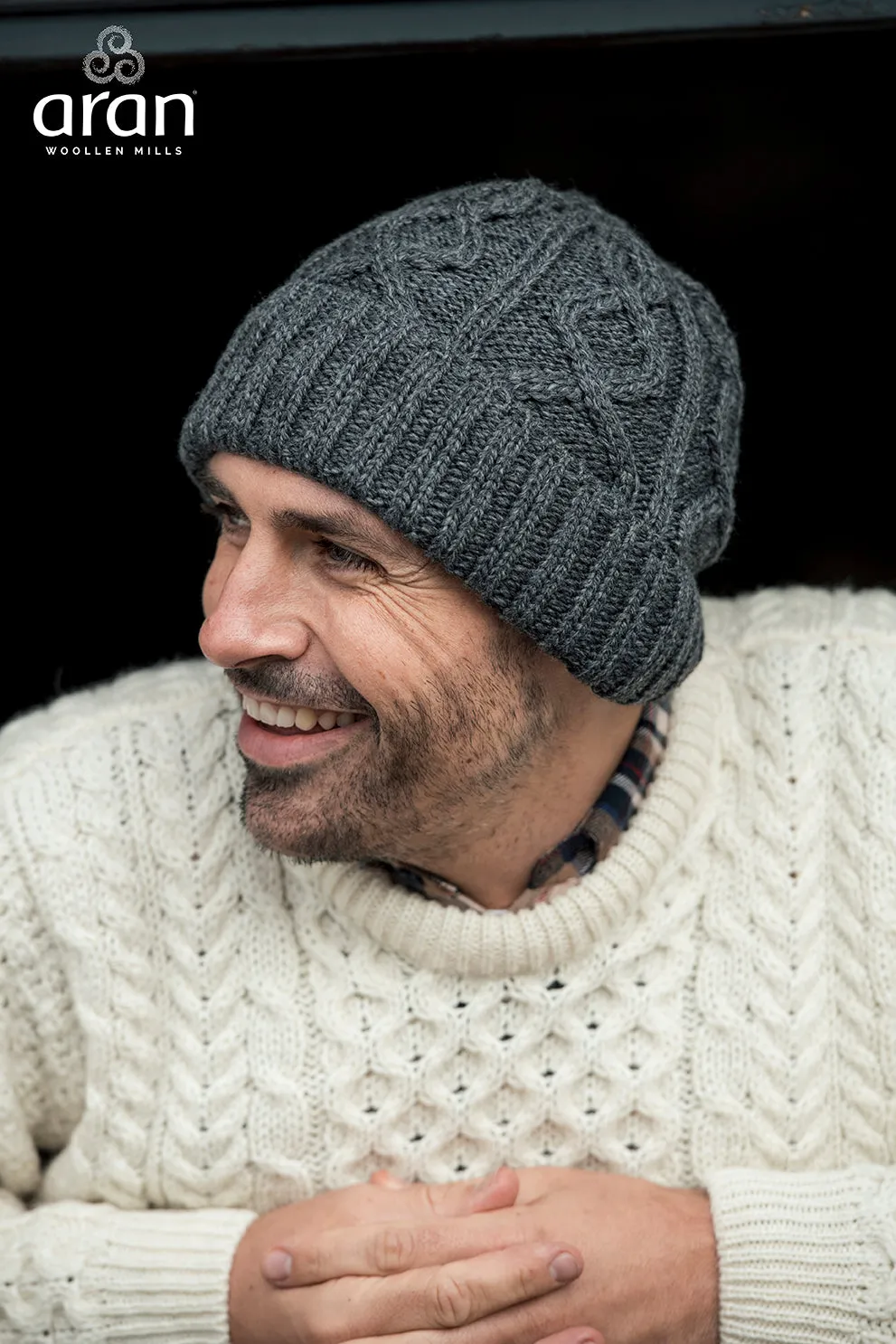 Men's Supersoft Merino Wool Zig-zag Cable Hat by Aran Mills - 5 Colours