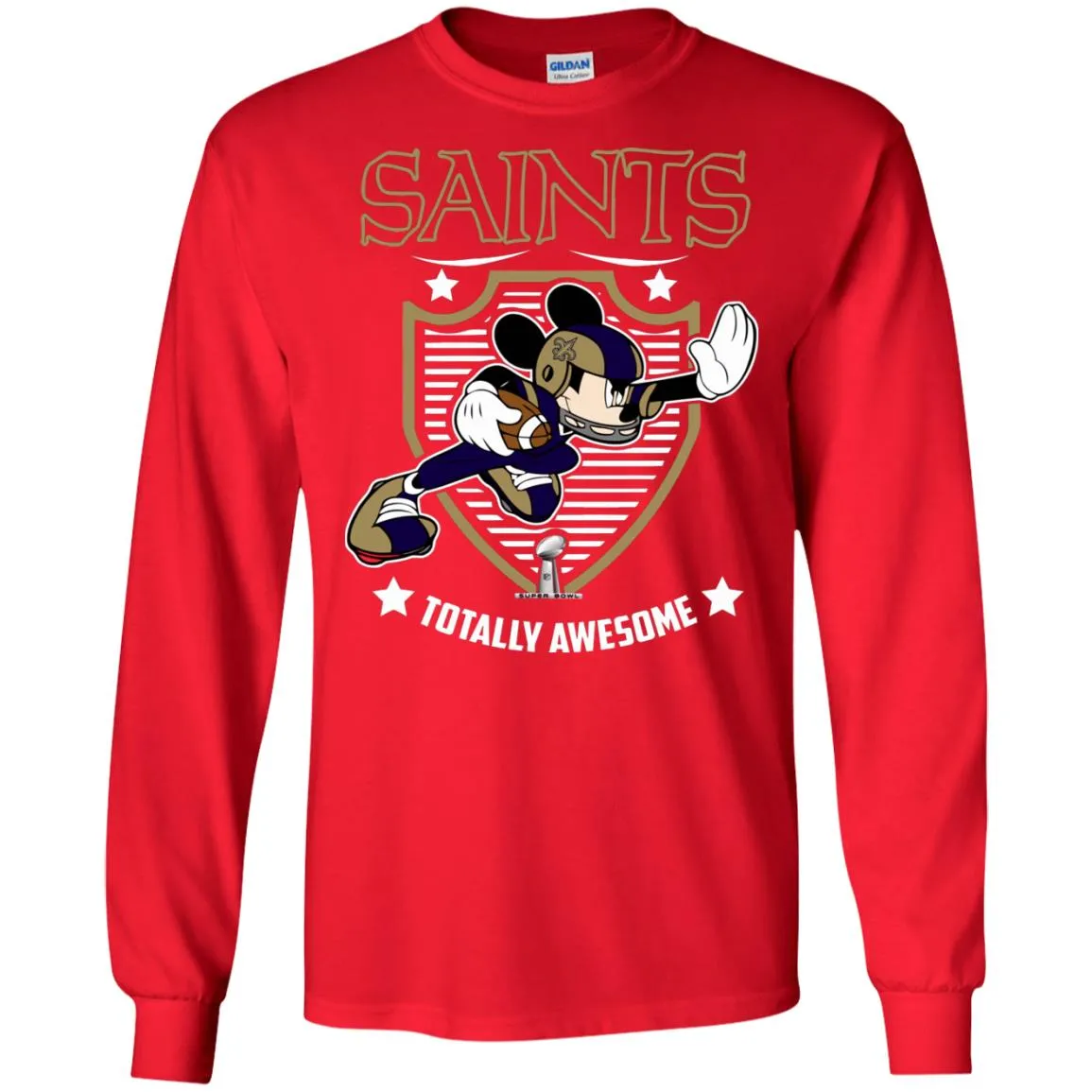 Nfl – New Orleans Saints Totally Awesome Mickey Mouse Super Bowl 2019 Football Men Long Sleeve Shirt