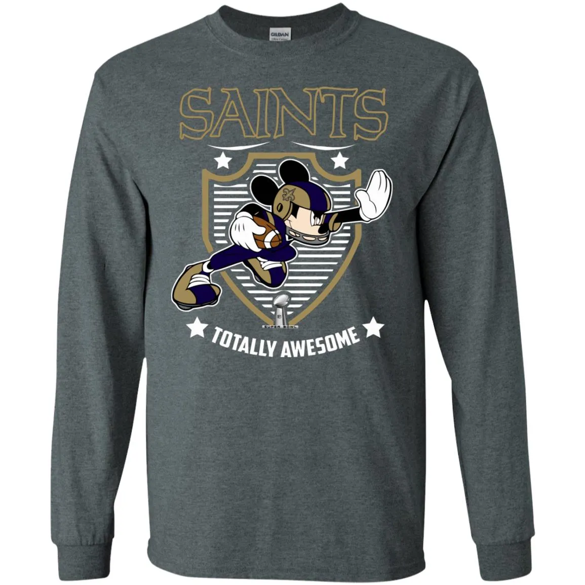 Nfl – New Orleans Saints Totally Awesome Mickey Mouse Super Bowl 2019 Football Men Long Sleeve Shirt