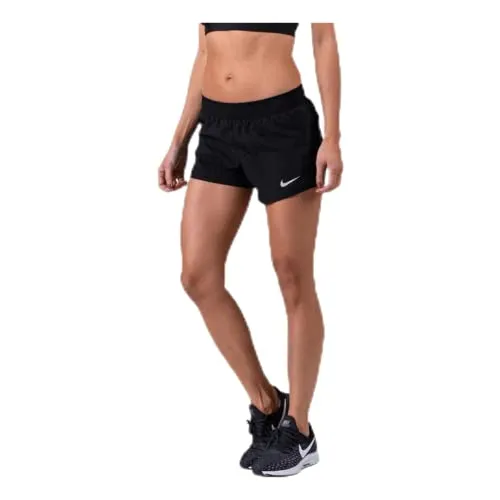 NIKE Women 10K Running Shorts Black Black Black Wolf Grey XSmall