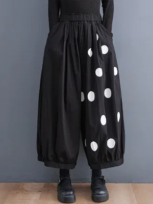 Original Creation Loose Wide Leg Polka-Dot Casual Pants Bottoms