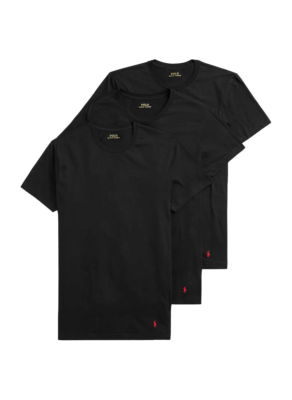 Polo Ralph Lauren Classic Fit Cotton Crew T-Shirt Pack - Black/Red Set of 3