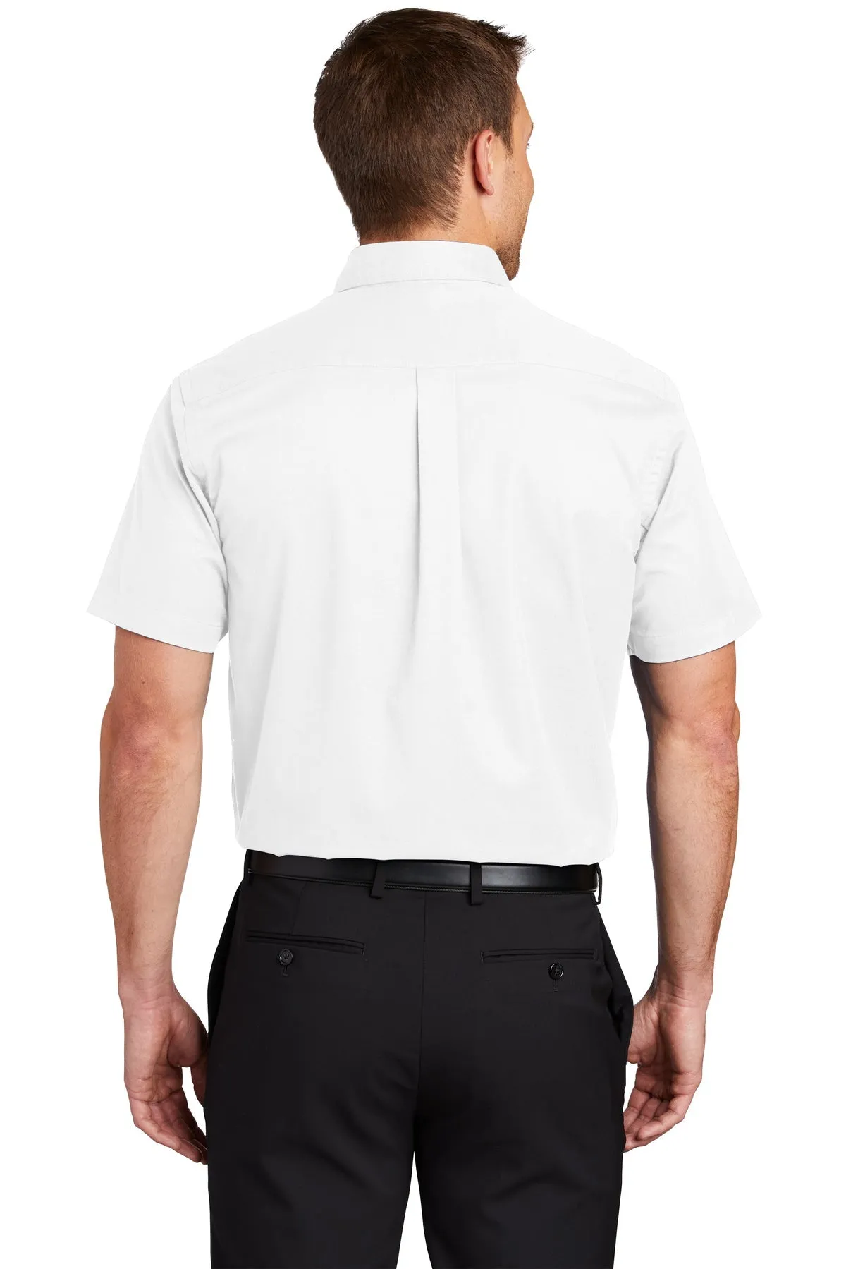 Port Authority Short Sleeve Easy Care Custom Shirts, White/Light Stone