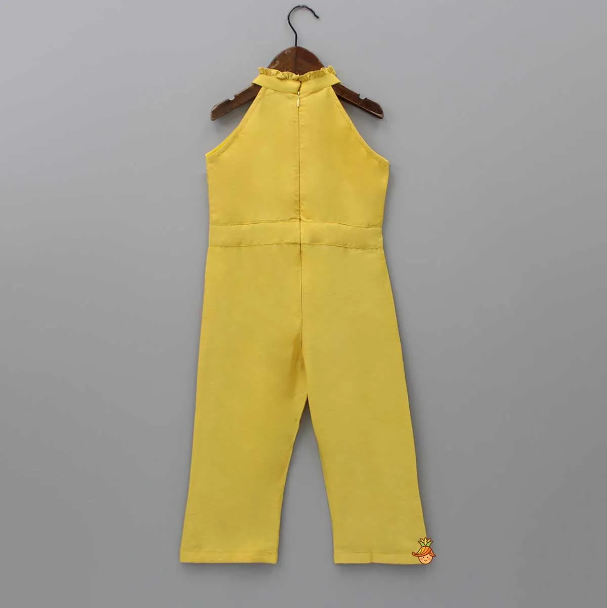 Pre Order: Embroidered Yoke Yellow Jumpsuit