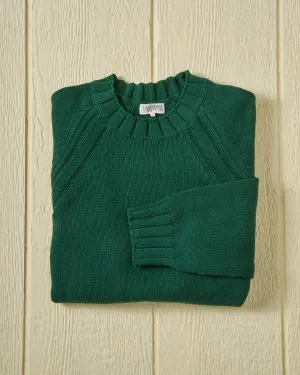 Quaker Crewneck Sweater in Hunter Green