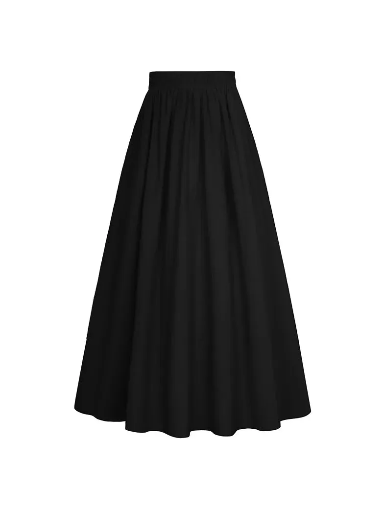 Renaissance Swing Skirt Detachable Belt Decor A-Line Skirt