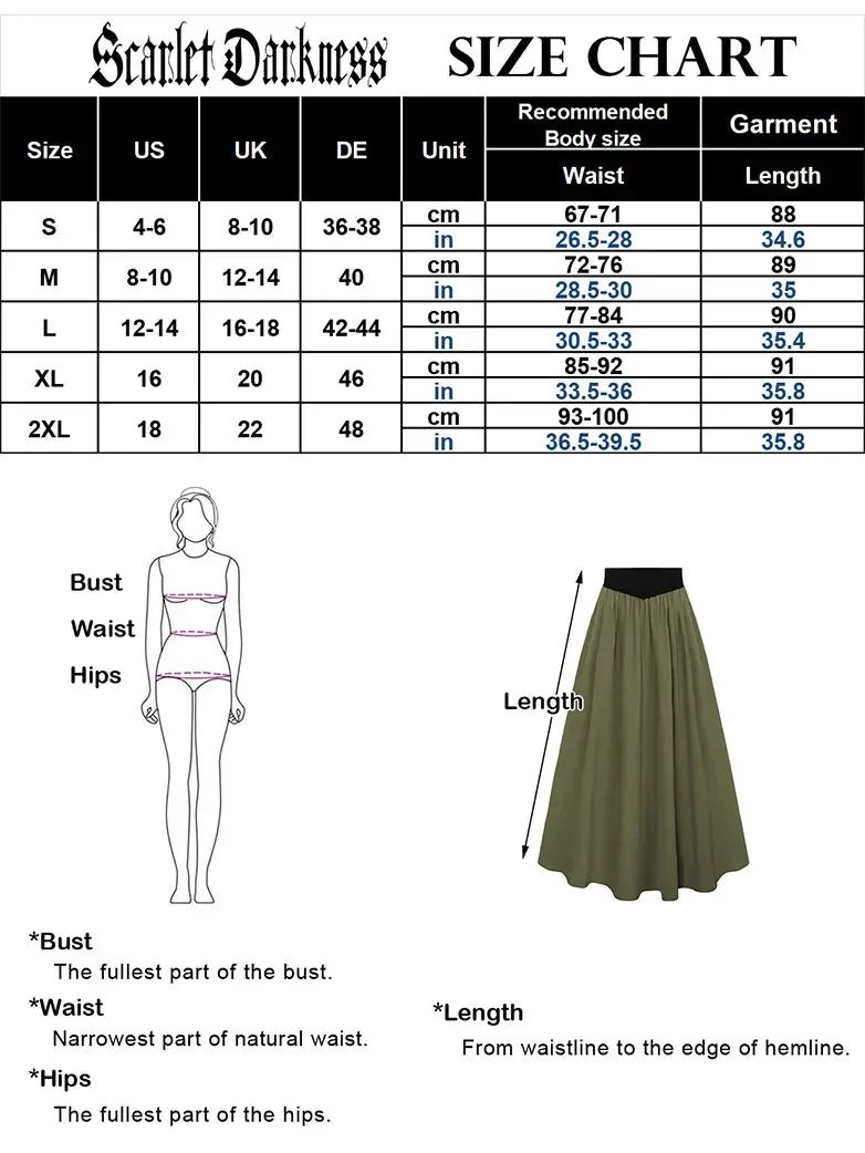 Renaissance Swing Skirt Detachable Belt Decor A-Line Skirt