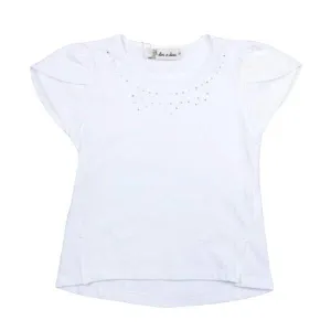 Rhinestone Cap Sleeves Tee