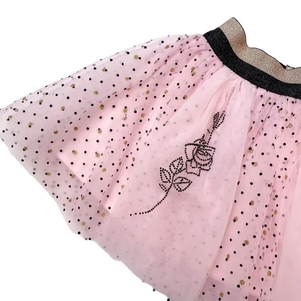 Rose Dot Mesh Tutu Skirt