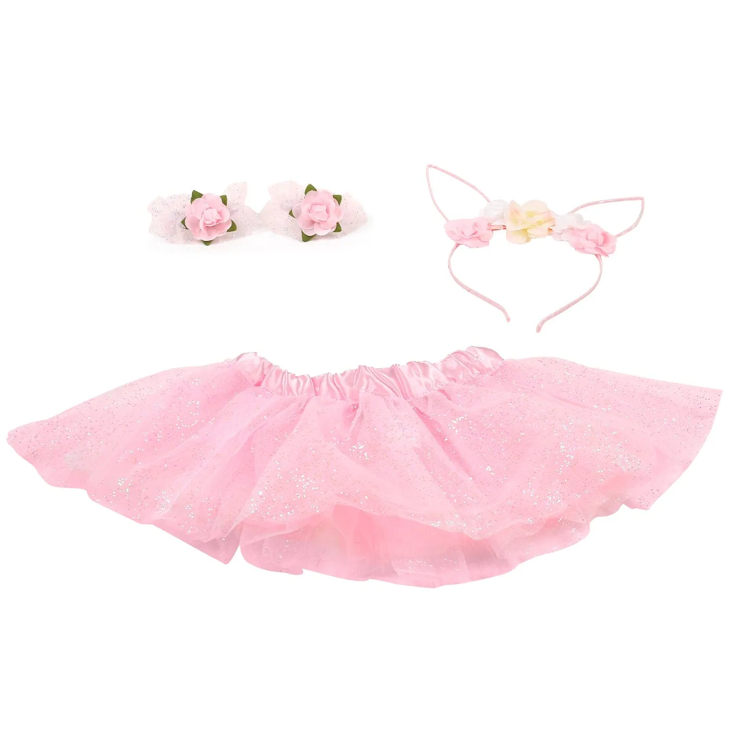 Rosy Princess Pink Tutu Skirt And Accessory Set