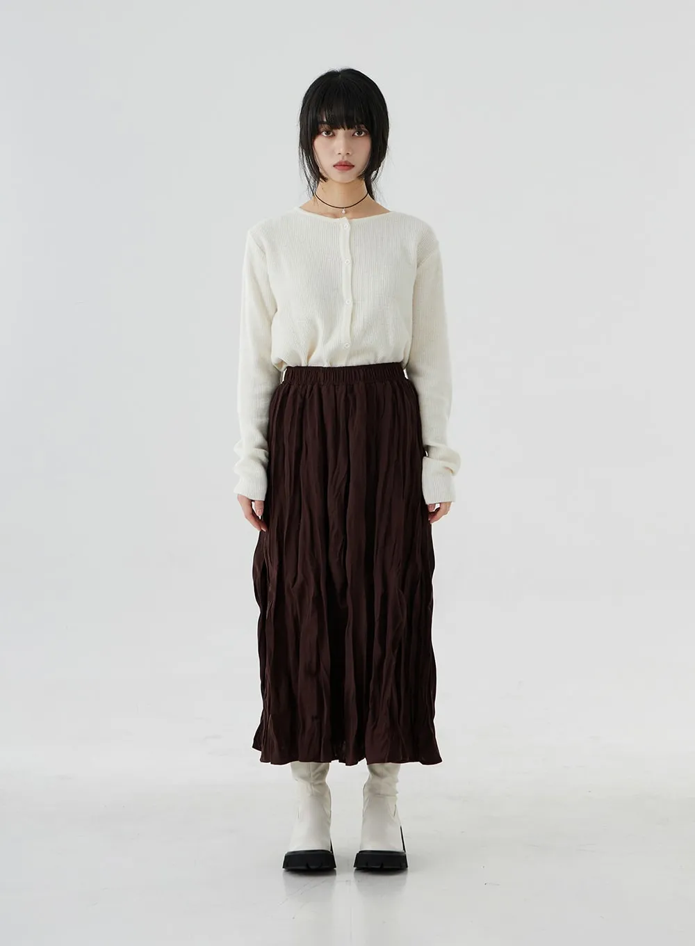 Ruffle A-Line Long Skirt OO24