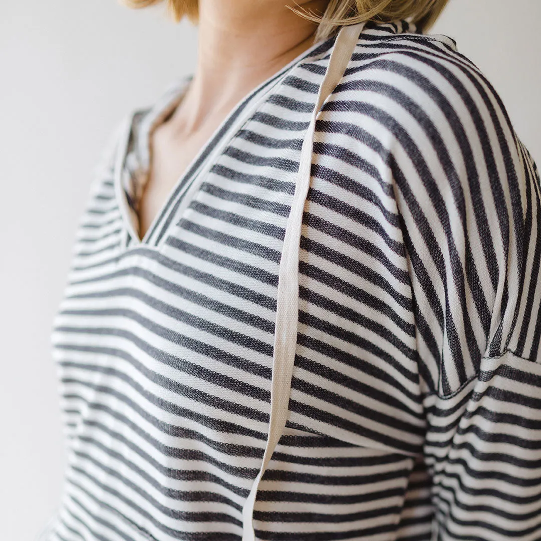 Sailor Stripe Hoodie, Navy Stripe