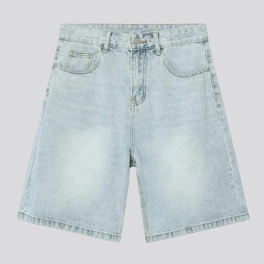 Sanded men's jeans shorts