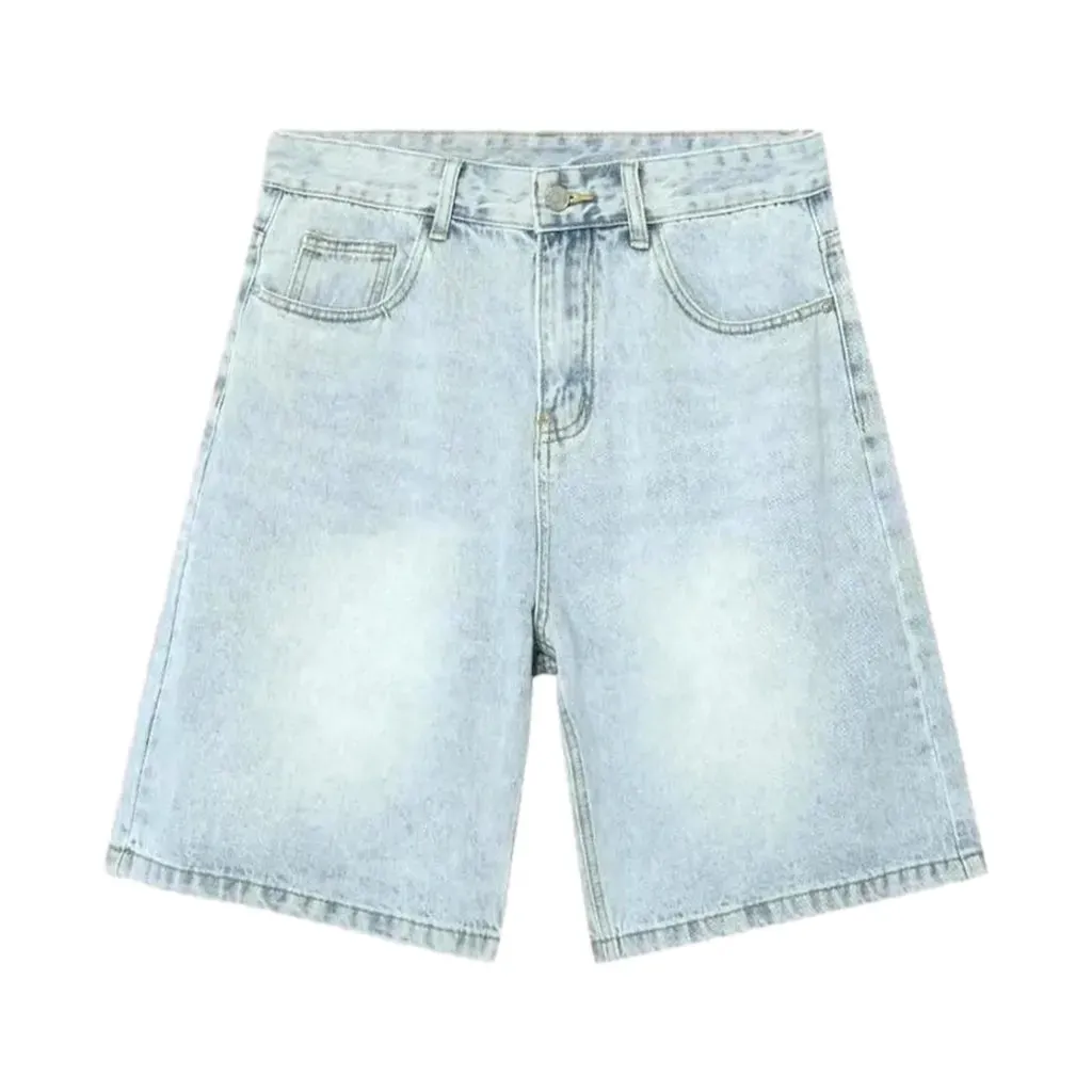 Sanded men's jeans shorts