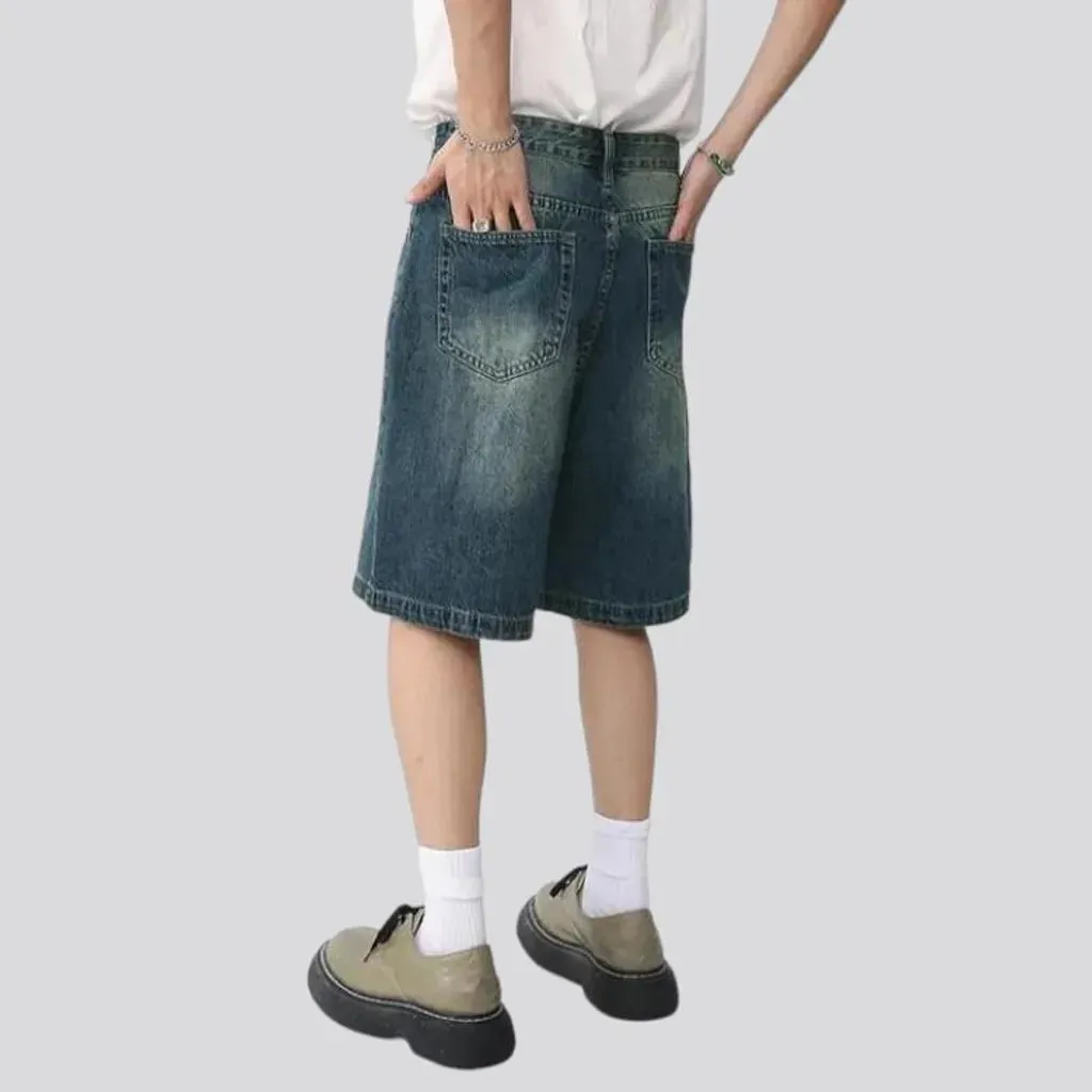 Sanded men's jeans shorts