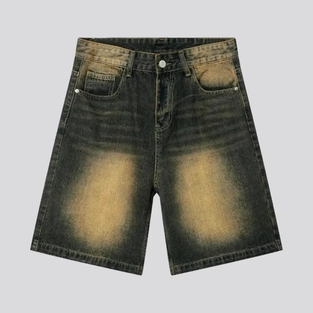 Sanded men's jeans shorts