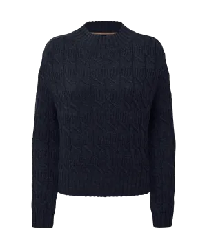 Sandsend Cable Jumper - Navy