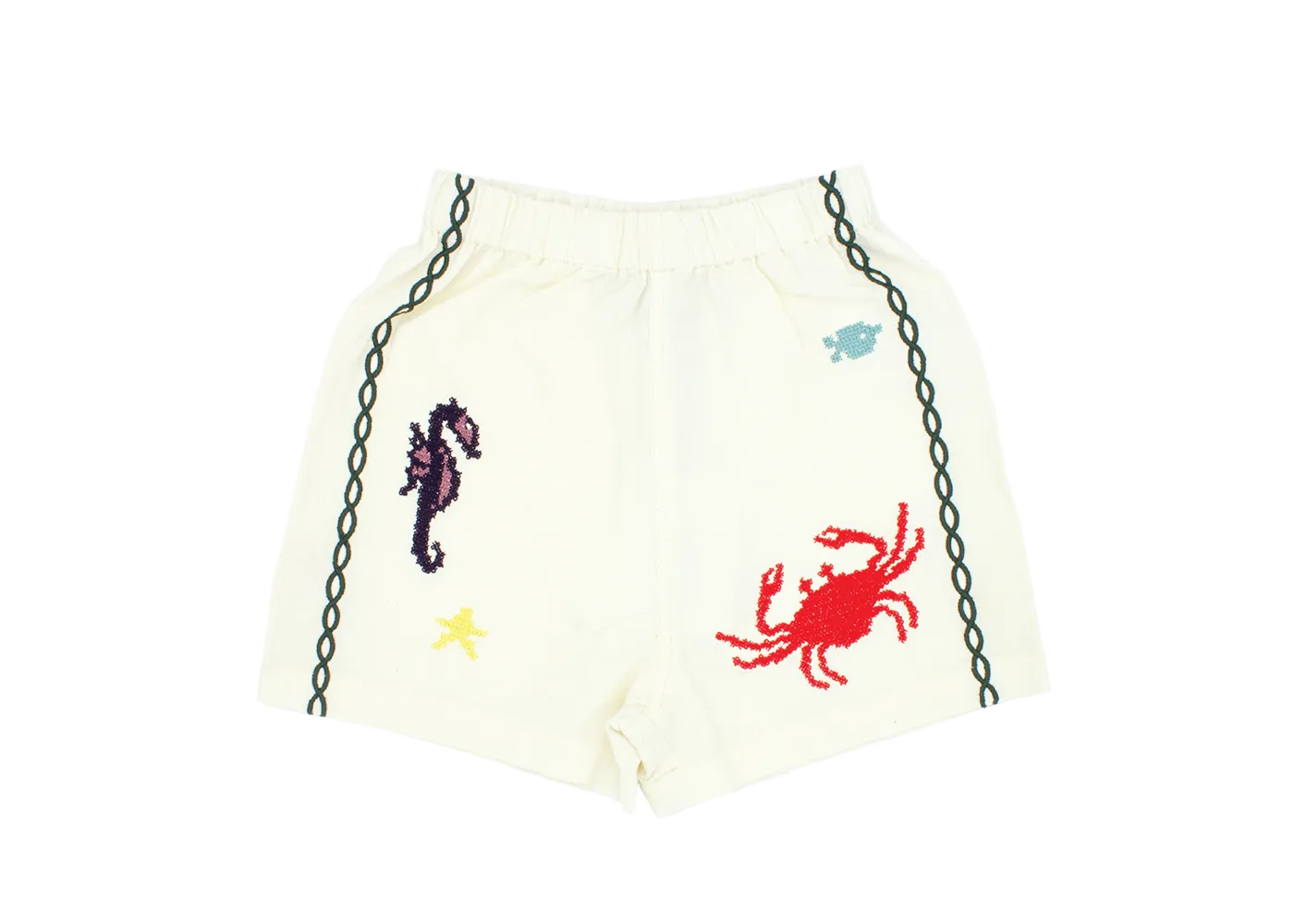 Santi Cross-Stitch Cabana Shorts