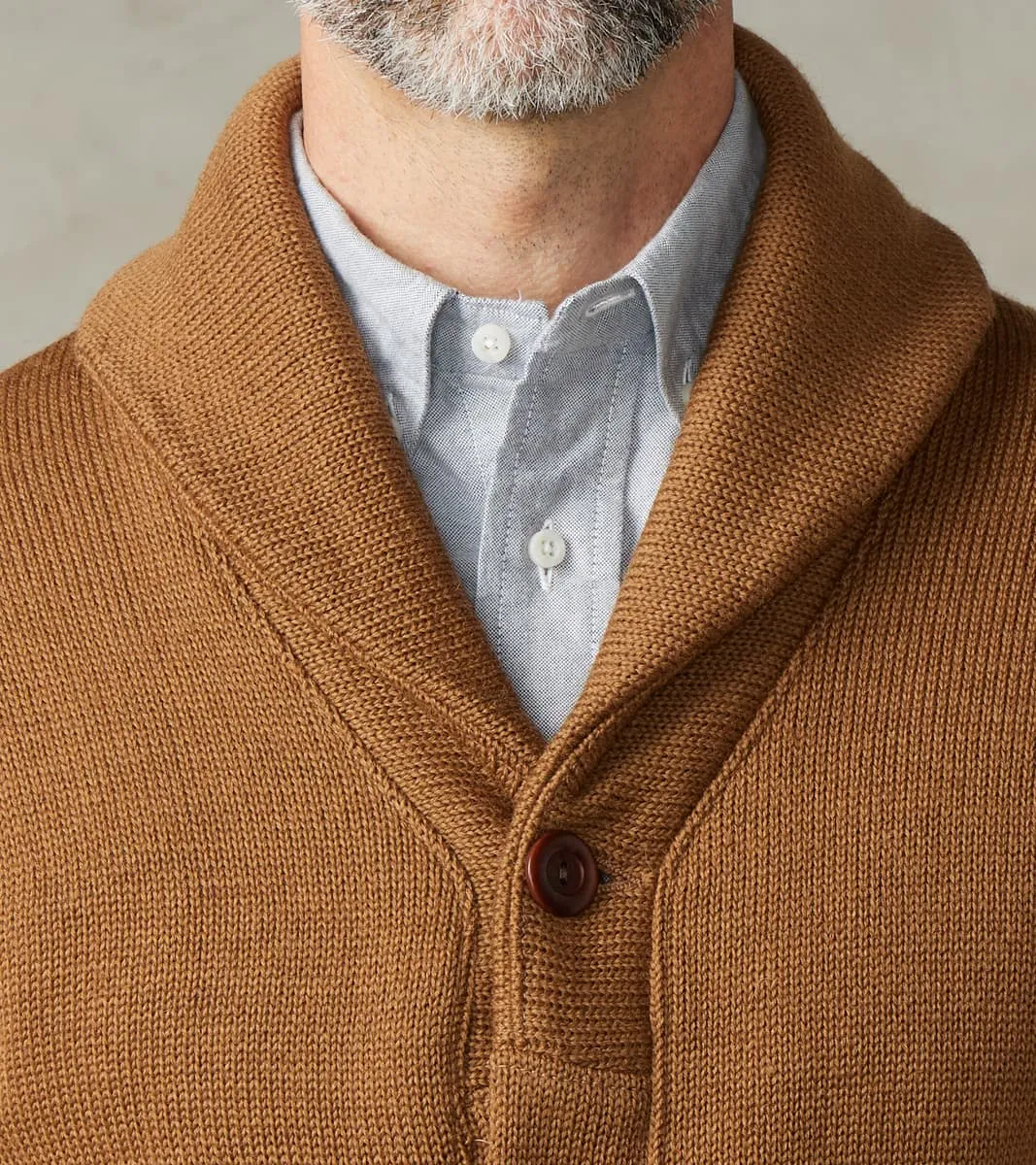 Shawl Cardigan - Dark Tan