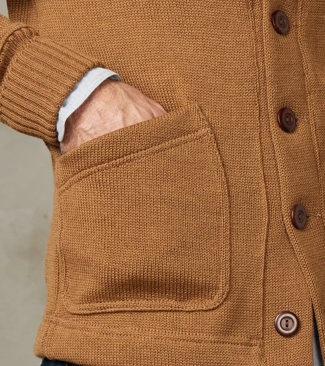 Shawl Cardigan - Dark Tan