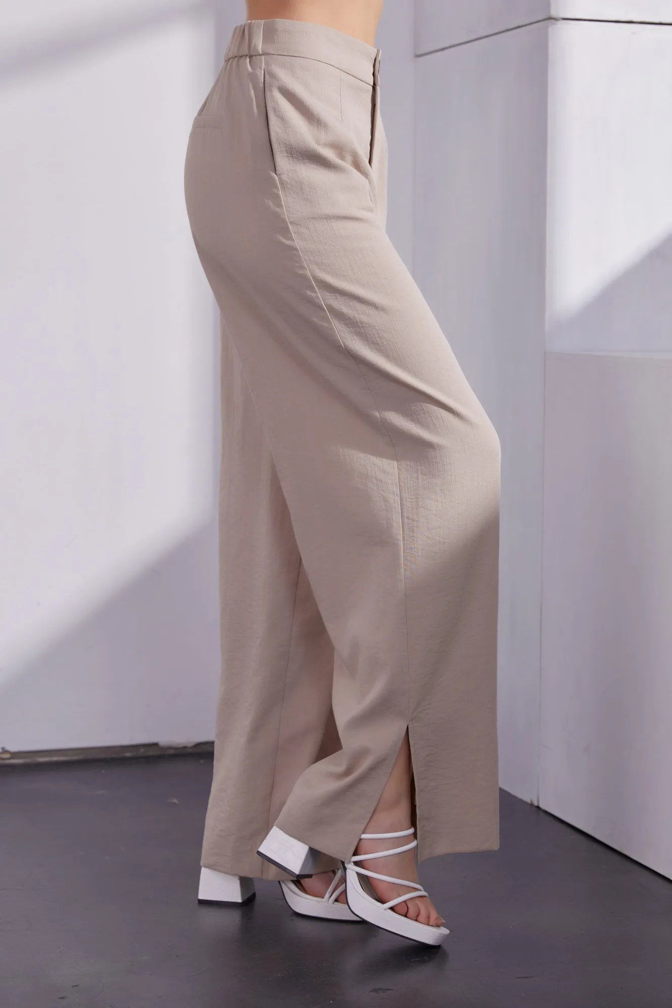 Chic Side-Slit Wide-Legged Trousers for Women