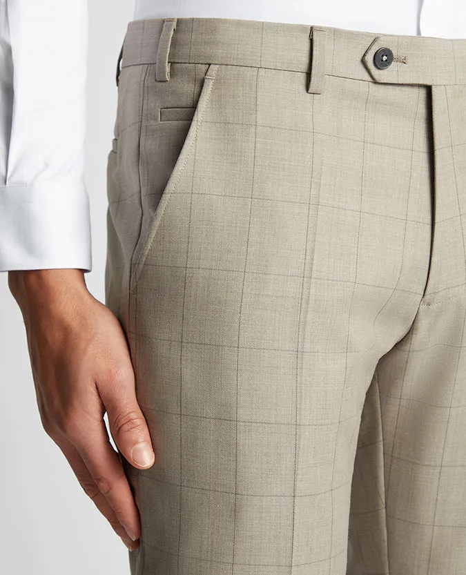 Slim leg checked wool rich mix and match suit trouser