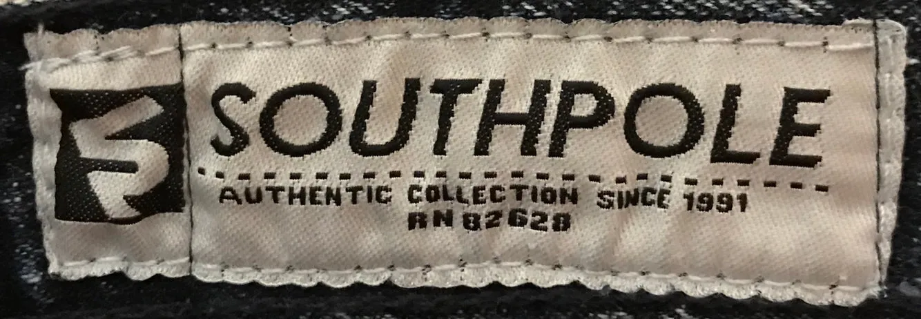 ^SOUTHPOLE^ (ACID BLUE) RIPPED DENIM SHORTS (WAIST 30'')