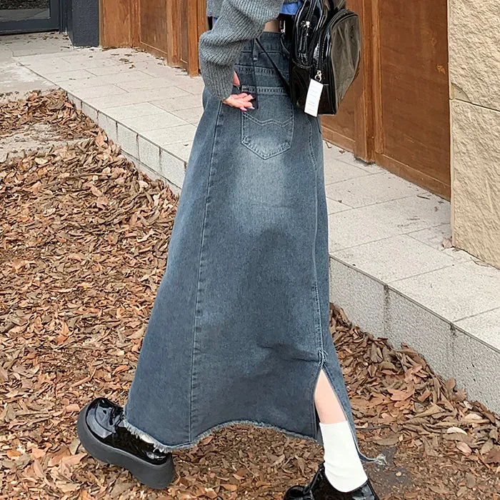 Teen Craft Denim Long Skirt