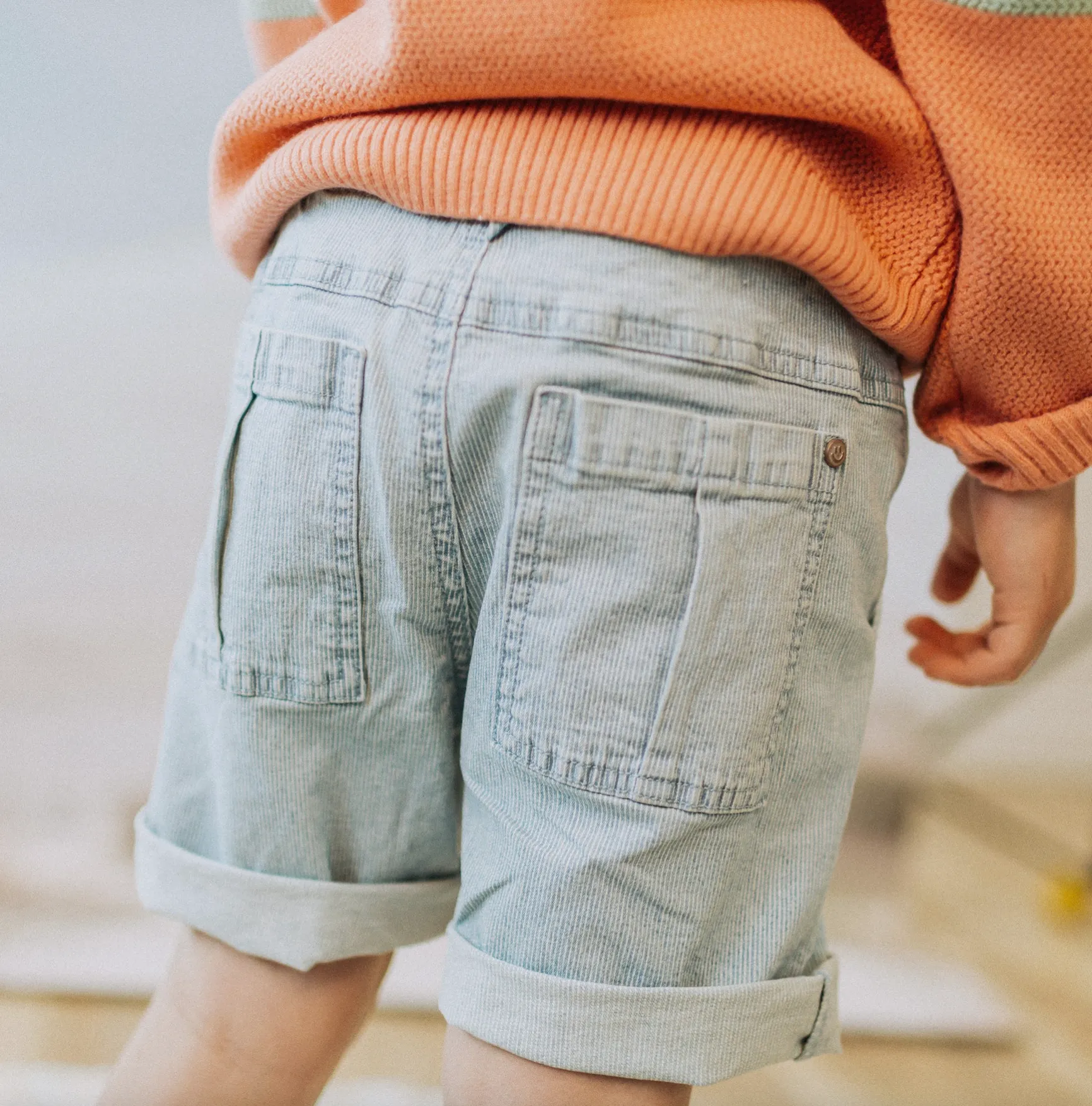 The Travis Railroad Denim Shorts - KIDS