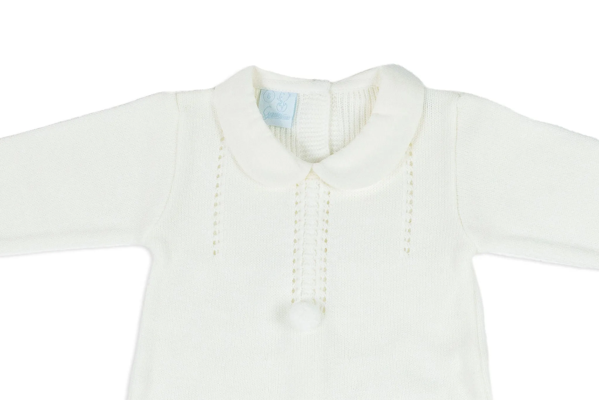 Unisex Ivory Baptismal Romper