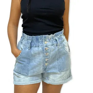 Women Jeans Shorts - Light Blue  (5 buttons)