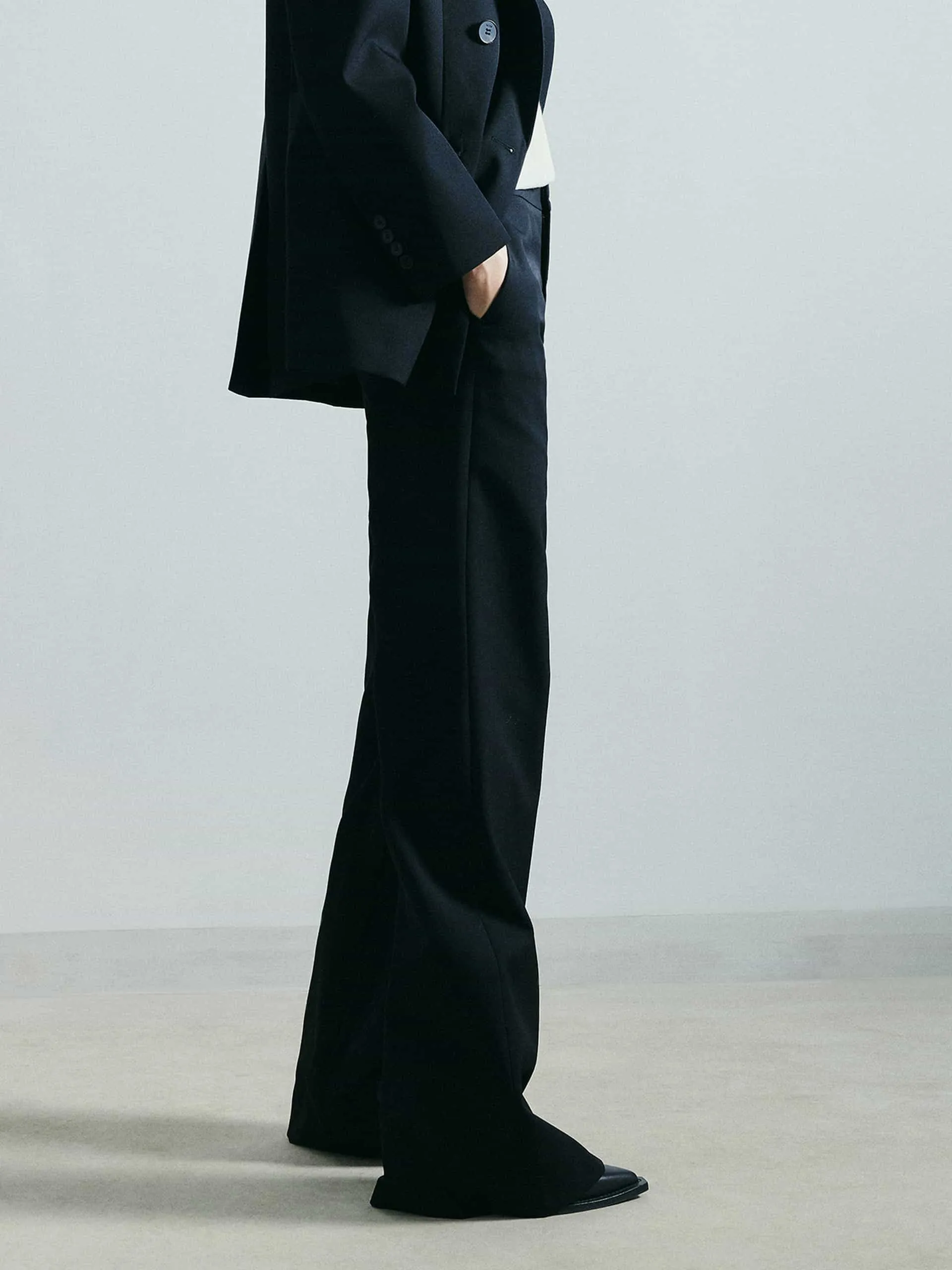 Wool Wide Leg Pants